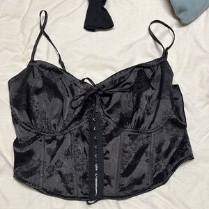 Pac Sun Elegant Black Lace Corset Top